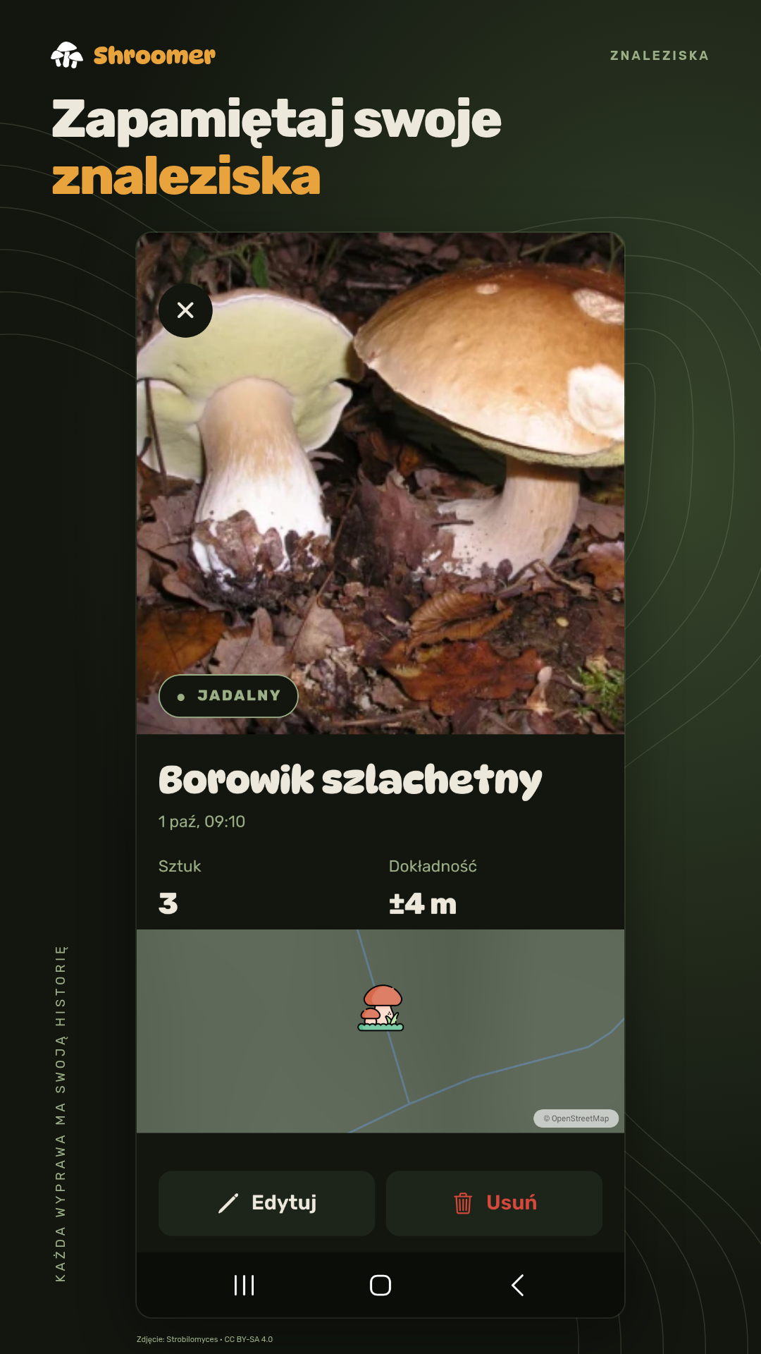 Znaleziska na mapie